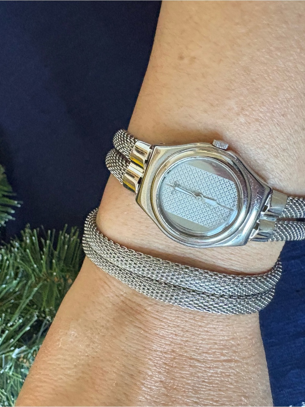 Silver Mesh Bracelet Watch